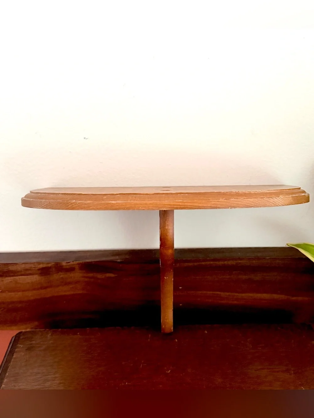 Vintage Wooden Wall Hanging Shelf 9” Floating Display Bracket Cottagecore Rustic